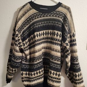 Oversized Vintage Print Sweater